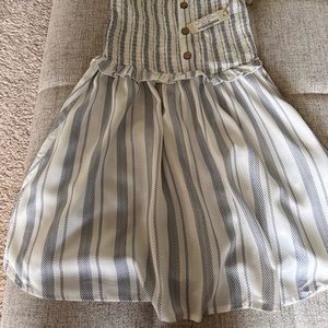 NWT cream with gray striped dress